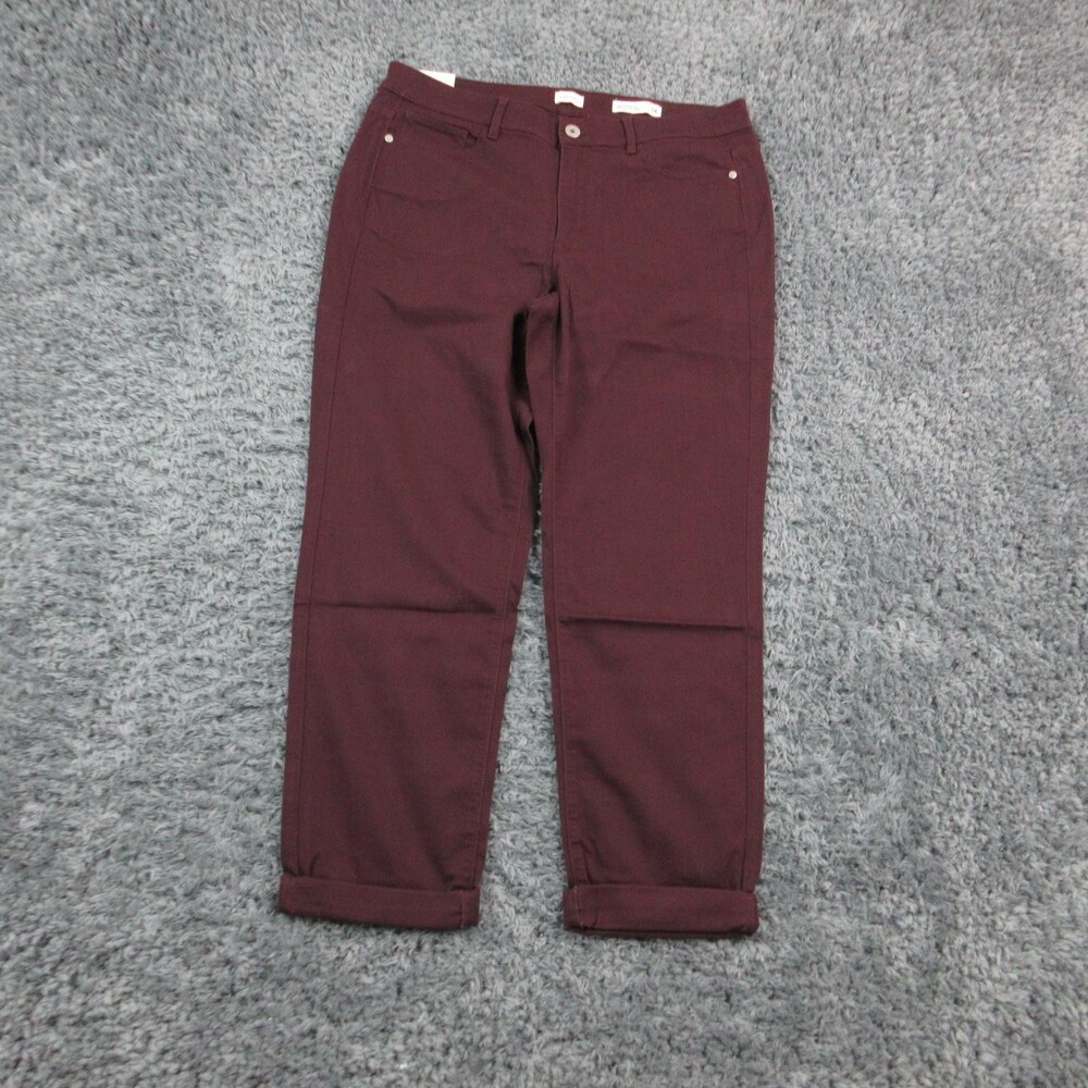 J.Jill Denim Jeans Womens 14 Spiced Wine Boyfriend Straight Leg Ankle 35x27* NWT